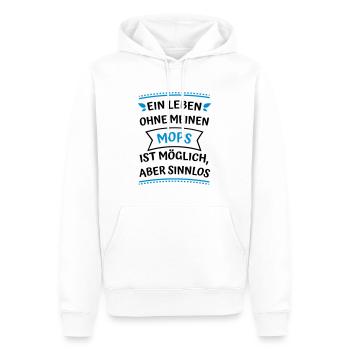 Ein Leben ohne meinen Mops - Männer Premium Bio Hoodie - Weiß - Vorne - Nico (187cm)