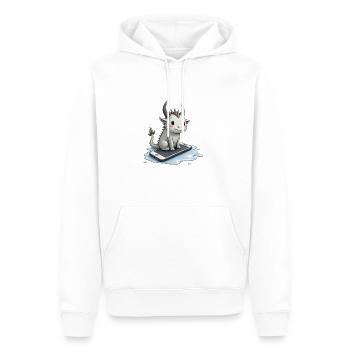 cute mythical creature on iPhone - Männer Premium Bio Hoodie - Weiß - Vorne - Nico (187cm)