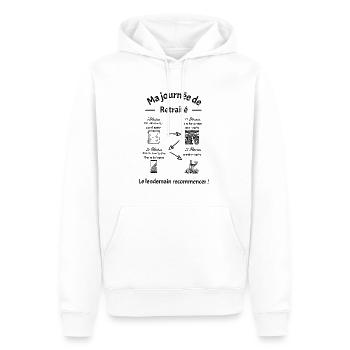 Ruhestand - Männer Premium Bio Hoodie - Weiß - Vorne - Nico (187cm)