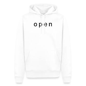 open - Männer Premium Bio Hoodie - Weiß - Vorne - Nico (187cm)