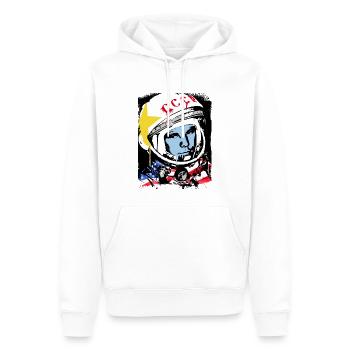 Juri Gagarin - Männer Premium Bio Hoodie - Weiß - Vorne - Nico (187cm)
