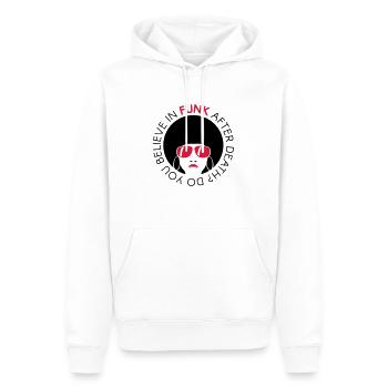 Croire au funk après la mort - Sweat à capuche Premium bio Homme - blanc - Devant - Nico (187cm)