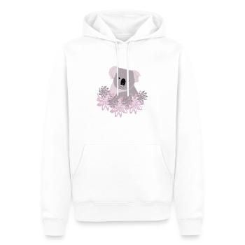Koala rose - Sweat à capuche Premium bio Homme - blanc - Devant - Nico (187cm)