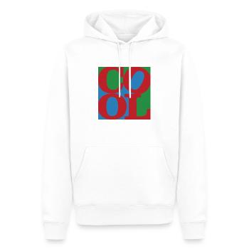 Cool WordPlay art original 6 - Sweat à capuche Premium bio Homme - blanc - Devant - Nico (187cm)