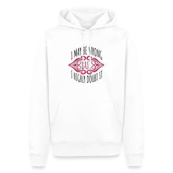 Je peux me tromper - Sweat à capuche Premium bio Homme - blanc - Devant - Nico (187cm)