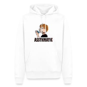 Assthmatic Version I - Männer Premium Bio Hoodie - Weiß - Vorne - Nico (187cm)