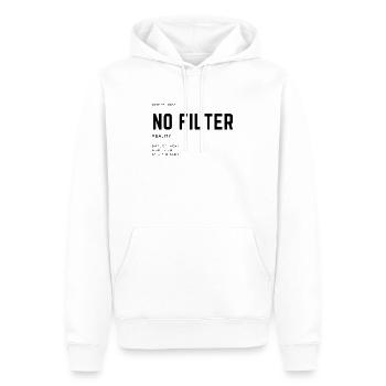 Filter Realität Instagram Geschenkidee Modern - Männer Premium Bio Hoodie - Weiß - Vorne - Nico (187cm)
