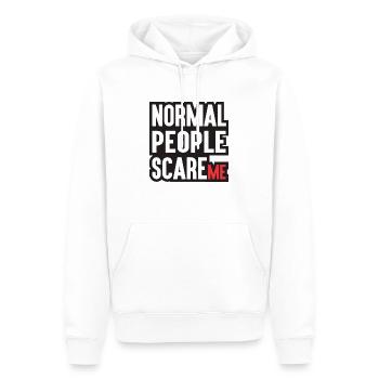 Normal People Scare Me - Men’s Premium Organic Hoodie - white - Front - Nico (187cm)