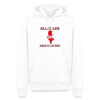 Allez LES Aigles de Carthage Maillot de Pied - Sweat à capuche Premium bio Homme - blanc - Devant - Nico (187cm)