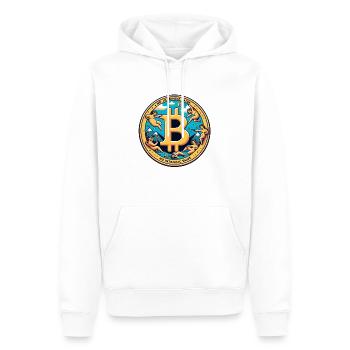 Le bitcoin n’a pas de valeur intrinsèque - Sweat à capuche Premium bio Homme - blanc - Devant - Nico (187cm)