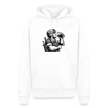 Bundesheer Abrüsten - Männer Premium Bio Hoodie - Weiß - Vorne - Nico (187cm)