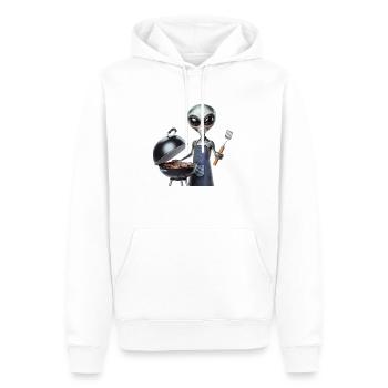 Alien Koch - Men’s Premium Organic Hoodie - white - Front - Nico (187cm)