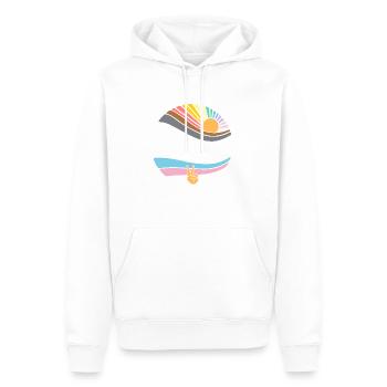 Groovy LGBT Rights Pride - Vintage Gay Lesbienne - Sweat à capuche Premium bio Homme - blanc - Devant - Nico (187cm)