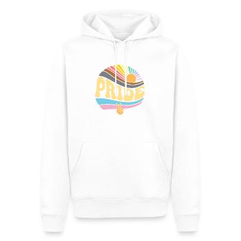 Vintage Gay Lesbian Pride Month - Groovy LGBT - Sweat à capuche Premium bio Homme - blanc - Devant - Nico (187cm)