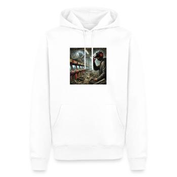 Postapokalyptischer VR-Gamer - Männer Premium Bio Hoodie - Weiß - Vorne - Nico (187cm)