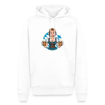 Bayern Volksfest Dirndl Maß Bier - Men’s Premium Organic Hoodie - white - Front - Nico (187cm)
