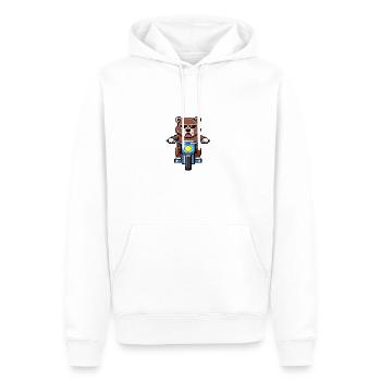 La saga de l’ours - MOTO - Sweat à capuche Premium bio Homme - blanc - Devant - Nico (187cm)