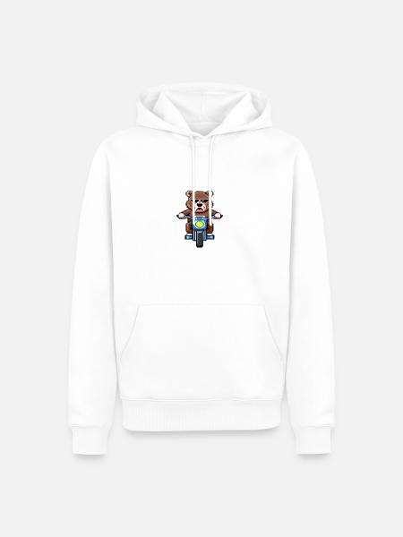 Die Bären-Saga - MOTORRAD - Männer Premium Bio Hoodie - Weiß