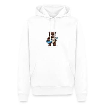 Die Bären-Saga - GITARRE SPIELEN - Männer Premium Bio Hoodie - Weiß - Vorne - Nico (187cm)