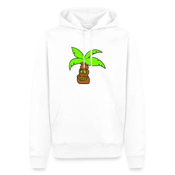 Lustige Palme Gesicht Insel Urlaub Glücklich Comic - Männer Premium Bio Hoodie - Weiß - Vorne - Nico (187cm)