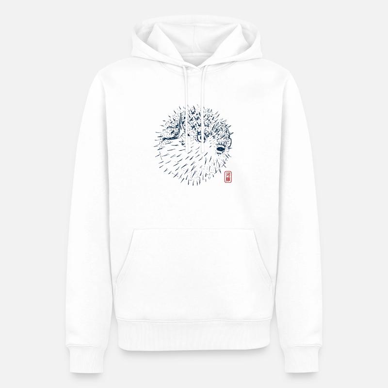 Poisson-globe - Sweat à capuche Premium bio Homme - blanc