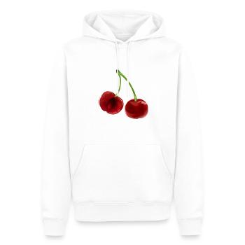Cerises Paire de cerises - Sweat à capuche Premium bio Homme - blanc - Devant - Nico (187cm)