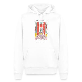 Golden Gate Bridge San Francisco Californie - Sweat à capuche Premium bio Homme - blanc - Devant - Nico (187cm)