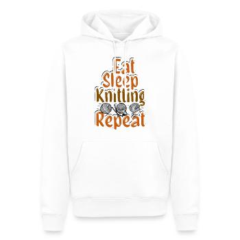 Eat Sleep Knitting Repeat - Männer Premium Bio Hoodie - Weiß - Vorne - Nico (187cm)