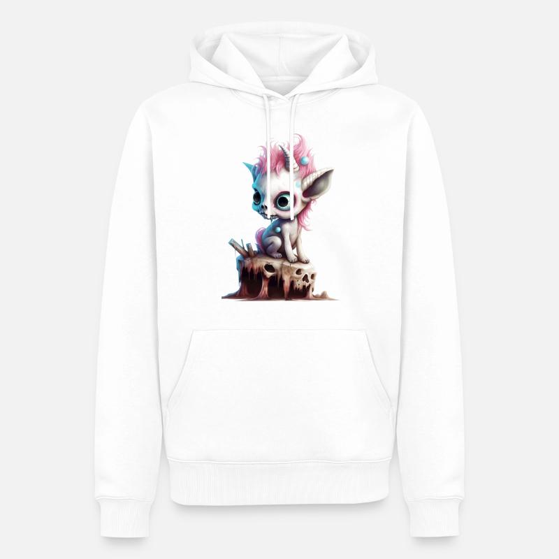 Zombie Einhorn - Männer Premium Bio Hoodie - Weiß