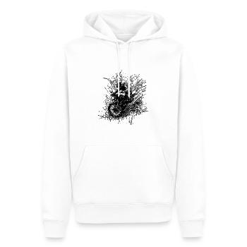 Bikerin Motorrad Geländefahrt Splash Style - Männer Premium Bio Hoodie - Weiß - Vorne - Nico (187cm)