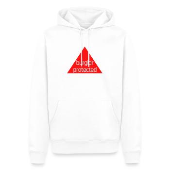 Protection contre les cambrioleurs - Sweat à capuche Premium bio Homme - blanc - Devant - Nico (187cm)