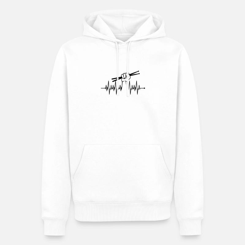 Music Drummer Gift Idea - Percussions - Sweat à capuche Premium bio Homme - blanc