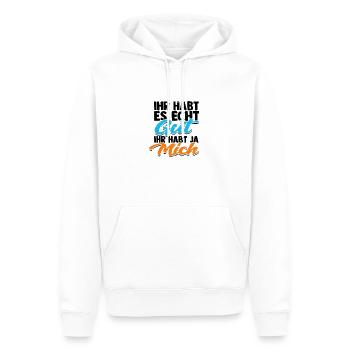 IHR HABT ES ECHT GUT IHR HABT JA MICH - - Männer Premium Bio Hoodie - Weiß - Vorne - Nico (187cm)