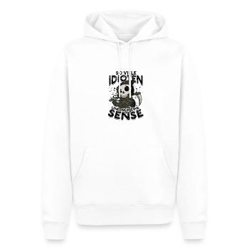 so viele idioten und nur eine sense - Frustration - Männer Premium Bio Hoodie - Weiß - Vorne - Nico (187cm)