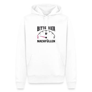 Bitte Bier Nachfüllen - Bier - Männer Premium Bio Hoodie - Weiß - Vorne - Nico (187cm)