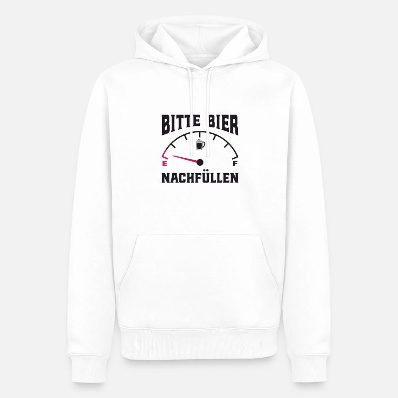 Bitte Bier Nachfüllen - Bier - Männer Premium Bio Hoodie - Weiß