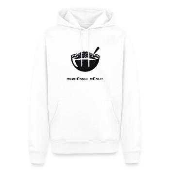 Tschüssli Müsli - Männer Premium Bio Hoodie - Weiß - Vorne - Nico (187cm)
