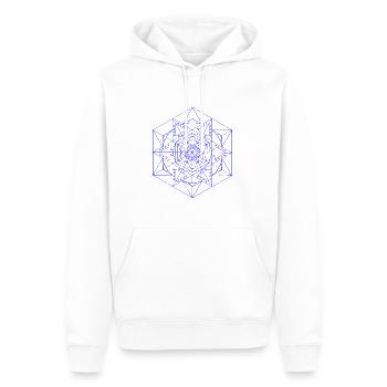 Non duality Blau - Mandala made with Love - Männer Premium Bio Hoodie - Weiß - Vorne - Nico (187cm)