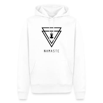 Namaste - Männer Premium Bio Hoodie - Weiß - Vorne - Nico (187cm)