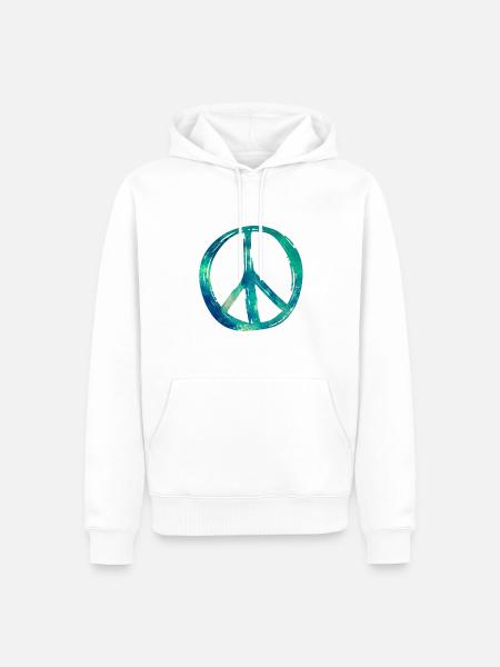 Peace Sign - Men’s Premium Organic Hoodie - white