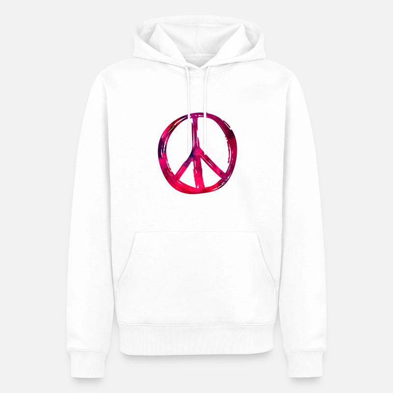 La paix - Sweat à capuche Premium bio Homme - blanc