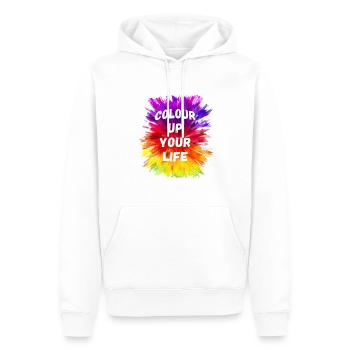 Colour Up Your Life - Männer Premium Bio Hoodie - Weiß - Vorne - Nico (187cm)