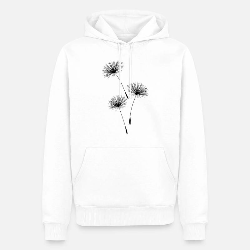 Pusteblume Löwenzahn Blumenblüten - Männer Premium Bio Hoodie - Weiß