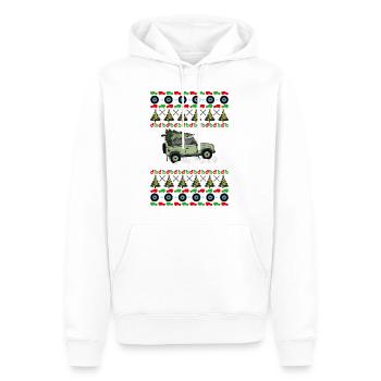 Defender - Christmas Sweater - Men’s Premium Organic Hoodie - white - Front - Nico (187cm)