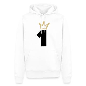 NUMBER ONE 1 Champion Crown - Men’s Premium Organic Hoodie - white - Front - Nico (187cm)