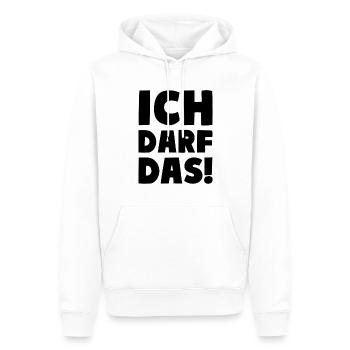 Ich darf das! Humor Motto - Männer Premium Bio Hoodie - Weiß - Vorne - Nico (187cm)