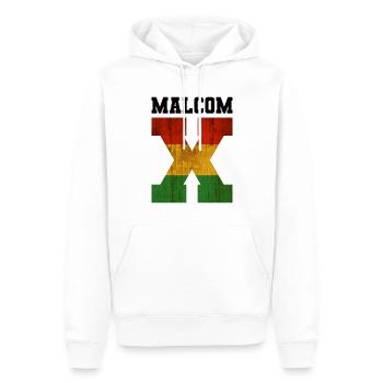 MALCOM X - Männer Premium Bio Hoodie - Weiß - Vorne - Nico (187cm)