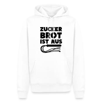 ZUCKERBROT IST AUS Peitsche Sprichwort Fun - Männer Premium Bio Hoodie - Weiß - Vorne - Nico (187cm)