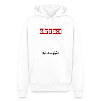 Gästebuch Ich war dabei! Gästeliste - Männer Premium Bio Hoodie - Weiß - Vorne - Nico (187cm)