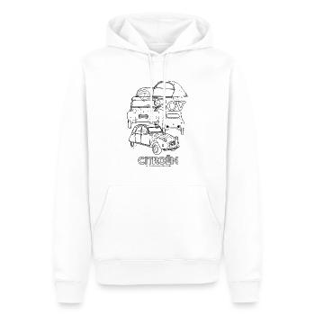 Citroën 2CV Models Drawings - Men’s Premium Organic Hoodie - white - Front - Nico (187cm)